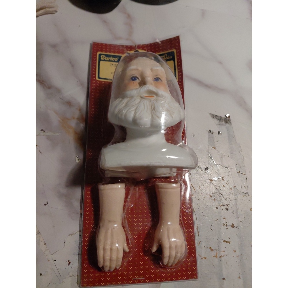 Vintage Rare Darice Porcelain Old Fashioned Make Your Own Santa Head & hands Pcs - Picture 9 of 10